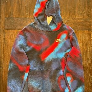Nike Youth XL Red and Blue Tie-Dye Hoodie